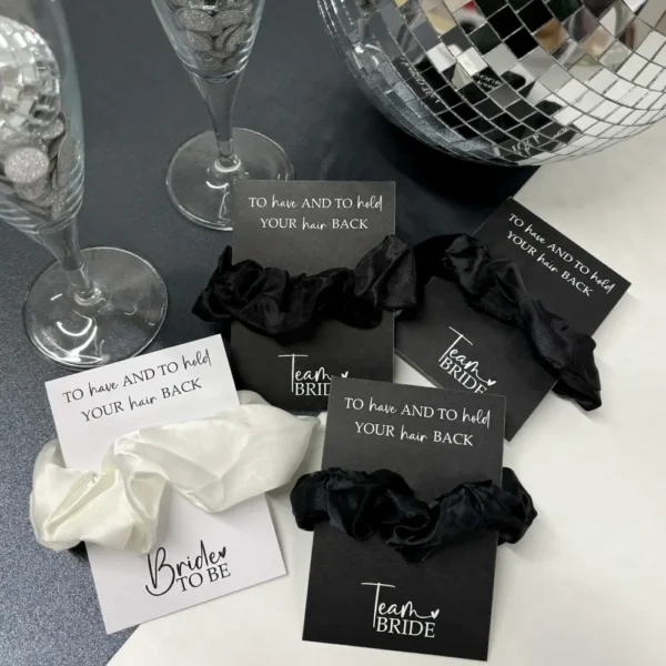 Team Bride Hair Scrunchies - x11 Pack For Hen Party Favours