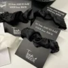 Team Bride Hair Scrunchies - x11 Pack For Hen Party Favours - Black Team Bride