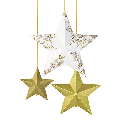 Gold Christmas Stars Decoration